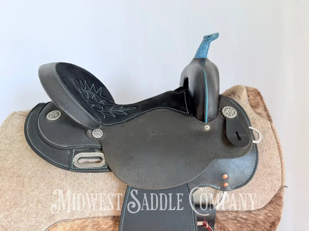 15” Circle Y High Horse Mercury Western Barrel Saddle Lightweight Synthetic Round Skirt Western Saddle