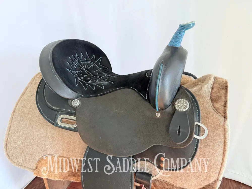 15” Circle Y High Horse Mercury Western Barrel Saddle Lightweight Synthetic Round Skirt Western Saddle