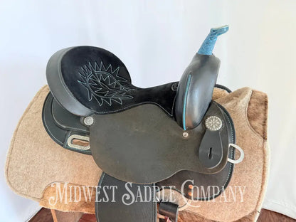 15” Circle Y High Horse Mercury Western Barrel Saddle Lightweight Synthetic Round Skirt Western Saddle