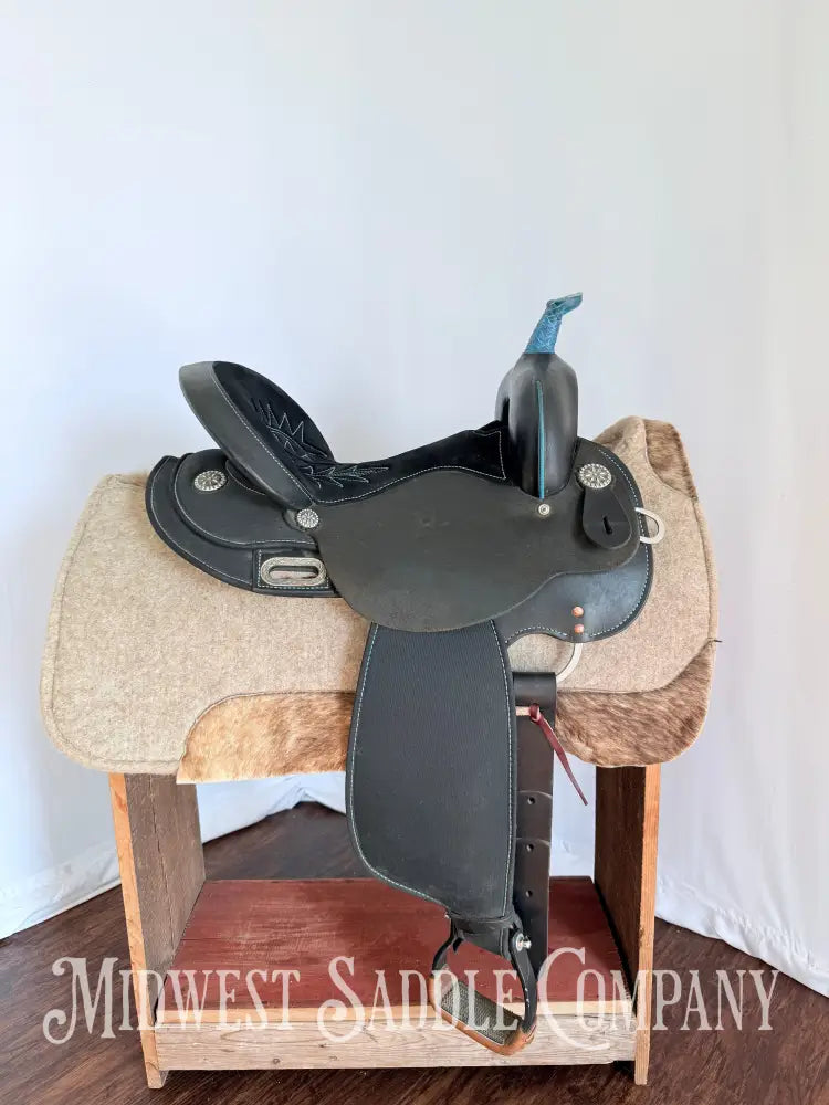 15” Circle Y High Horse Mercury Western Barrel Saddle Lightweight Synthetic Round Skirt Western Saddle