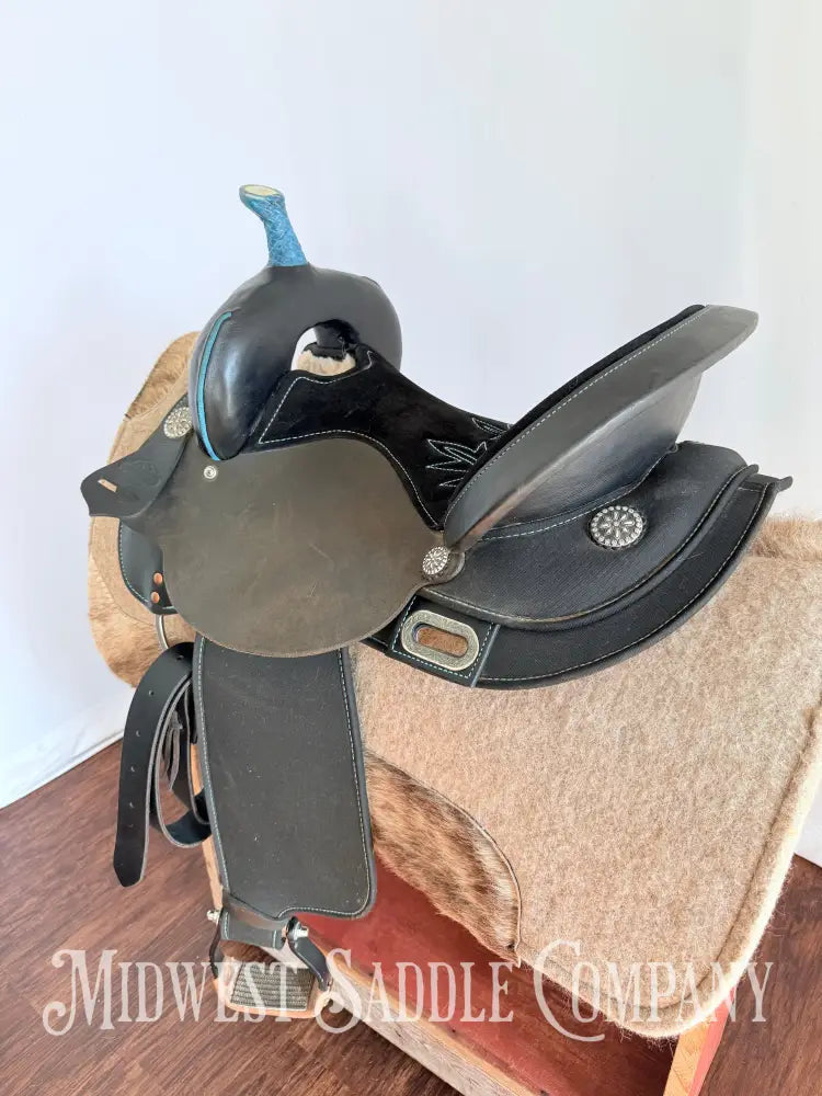 15” Circle Y High Horse Mercury Western Barrel Saddle Lightweight Synthetic Round Skirt Western Saddle