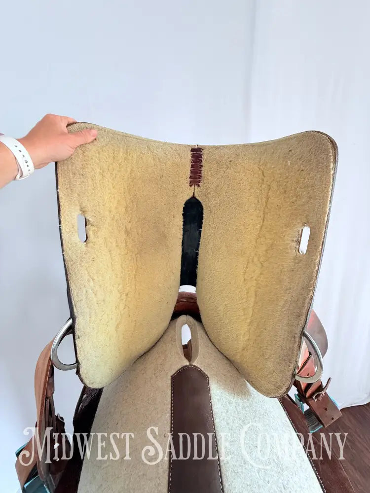 15” Circle Y Special Producer Western Barrel Saddle Rough Out Leather Regular Tree Western Saddle