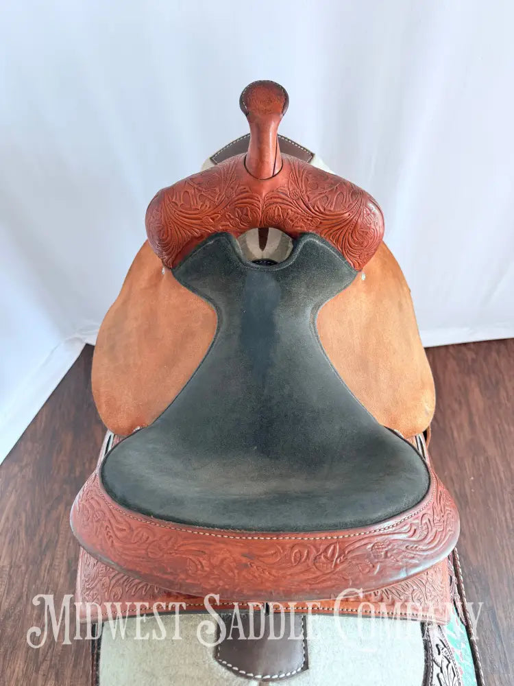 15” Circle Y Special Producer Western Barrel Saddle Rough Out Leather Regular Tree Western Saddle