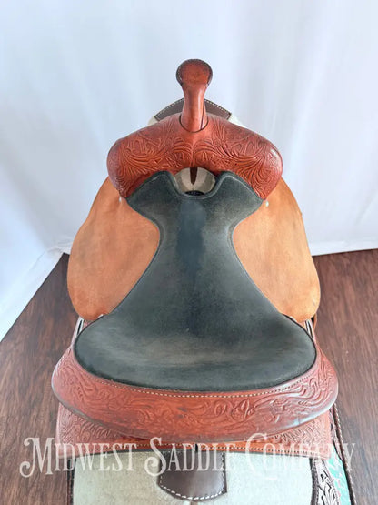 15” Circle Y Special Producer Western Barrel Saddle Rough Out Leather Regular Tree Western Saddle