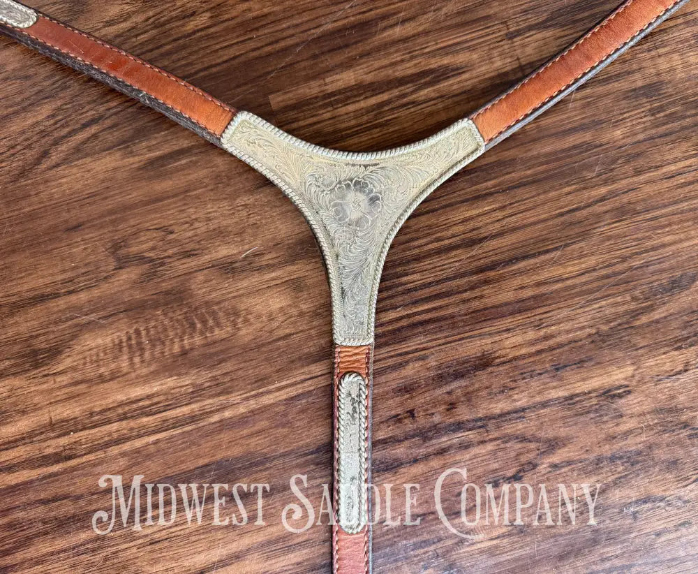 15” Circle Y Western Pleasure Silver Show Saddle with Matching Bridles Reins Breast Collar Western Saddle
