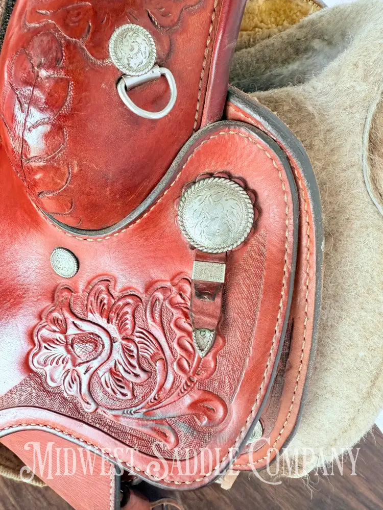 15” Circle Y Western Pleasure Silver Show Saddle with Matching Bridles Reins Breast Collar Western Saddle