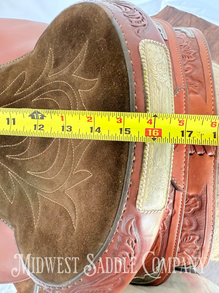 15” Circle Y Western Pleasure Silver Show Saddle with Matching Bridles Reins Breast Collar Western Saddle