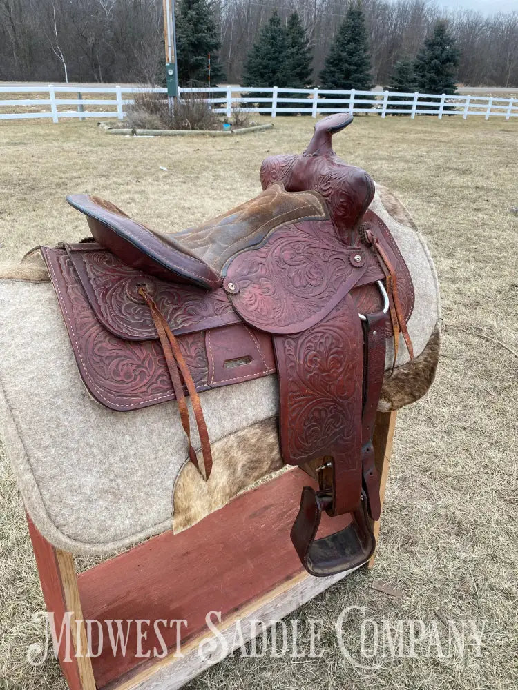 15” K & B Saddlery Western Trail Saddle - Made In Usa