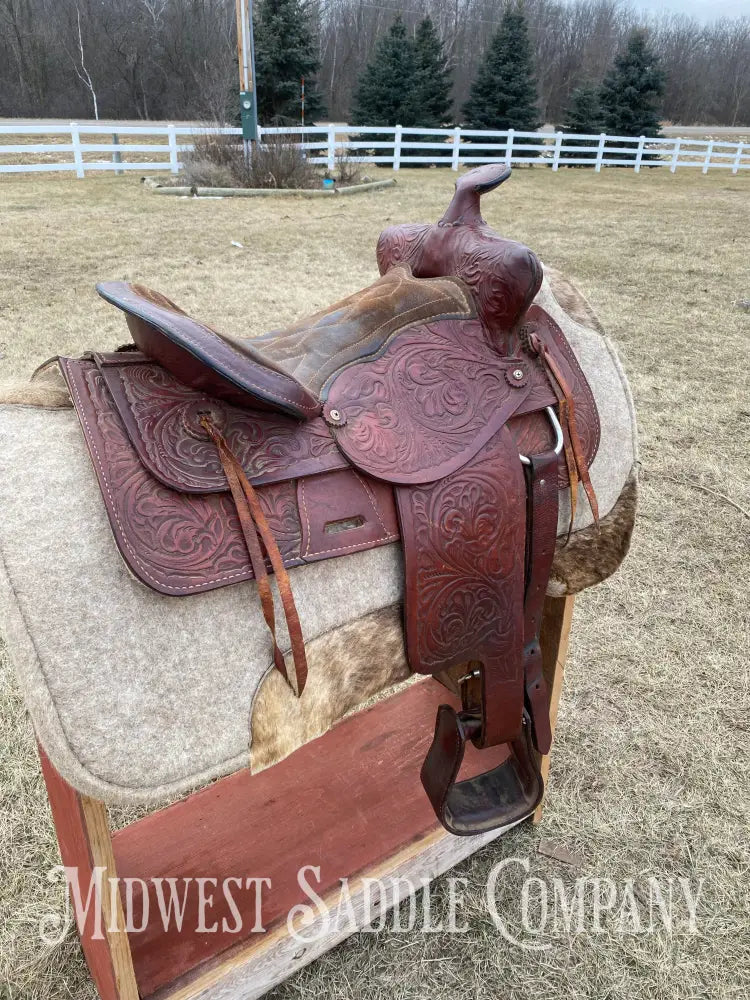 15” K & B Saddlery Western Trail Saddle - Made In Usa