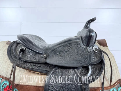 15” Simco Black Western Saddle Round Skirt - Western Saddle