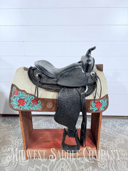 15” Simco Black Western Saddle Round Skirt - Western Saddle