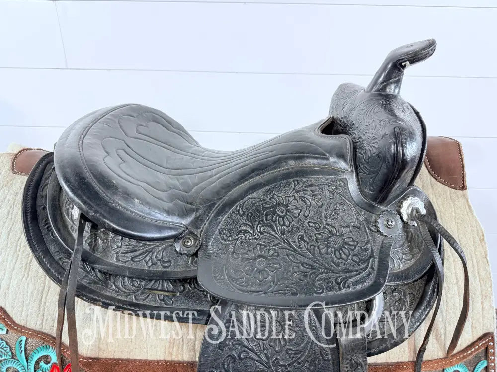 15” Simco Black Western Saddle Round Skirt - Western Saddle