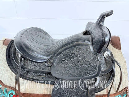 15” Simco Black Western Saddle Round Skirt - Western Saddle