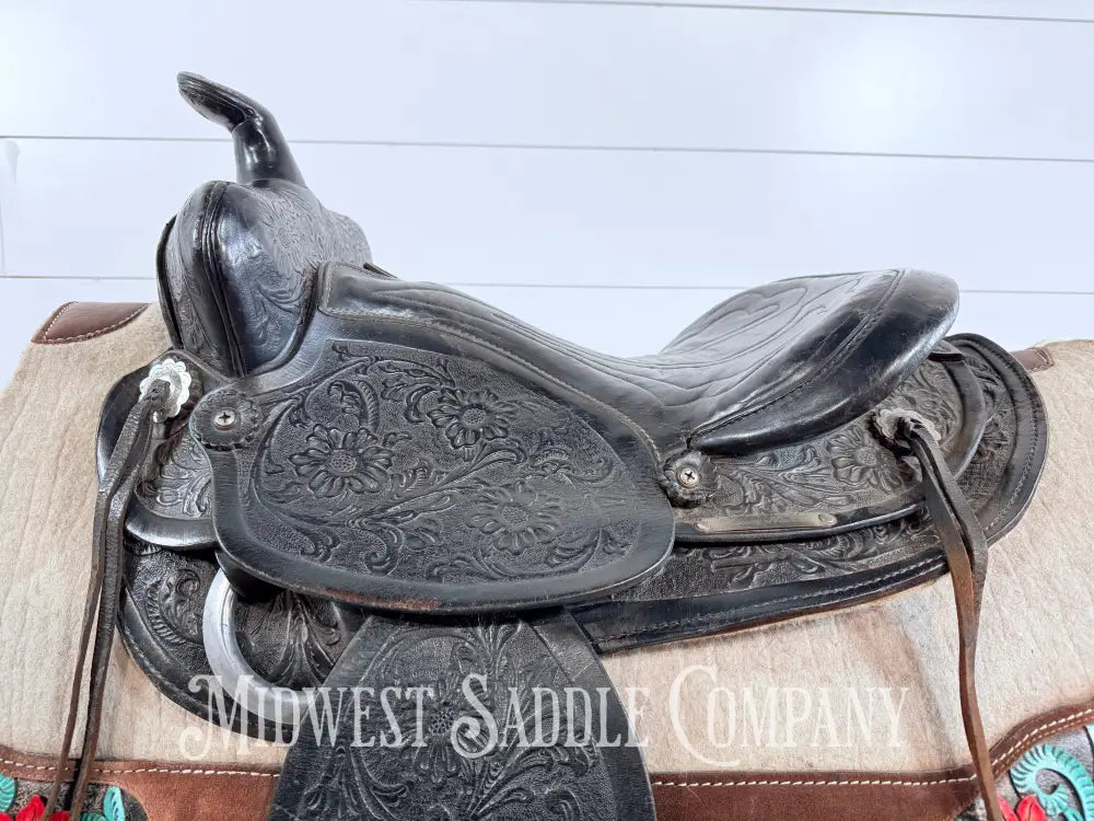 15” Simco Black Western Saddle Round Skirt - Western Saddle
