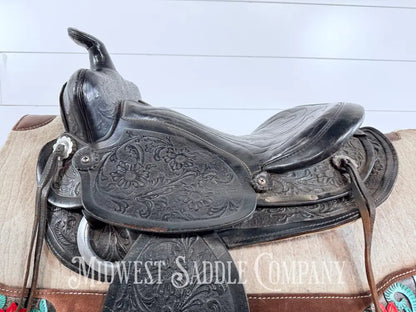 15” Simco Black Western Saddle Round Skirt - Western Saddle