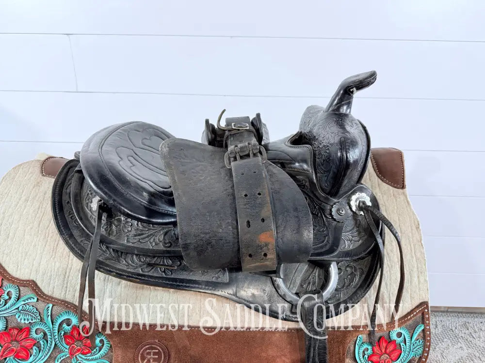 15” Simco Black Western Saddle Round Skirt - Western Saddle