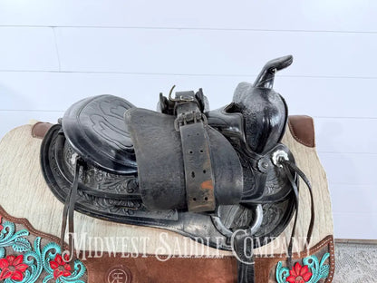 15” Simco Black Western Saddle Round Skirt - Western Saddle