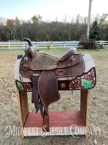 15” Simco Buckstitch Trail Saddle - Suede Seat & Jockeys