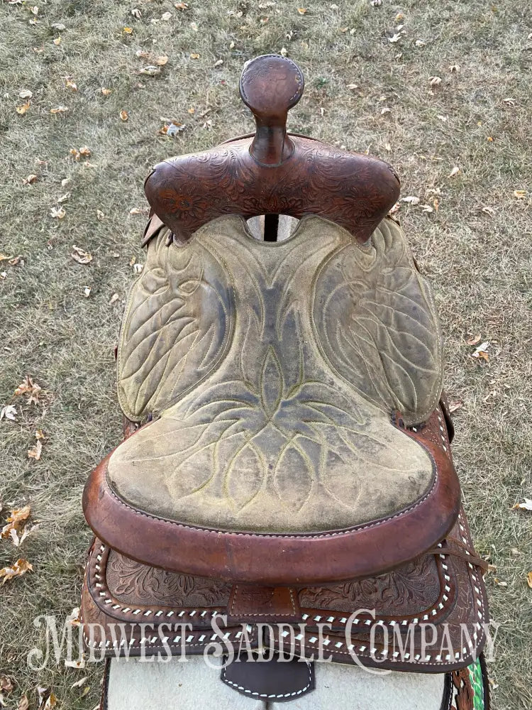 15” Simco Buckstitch Trail Saddle - Suede Seat & Jockeys