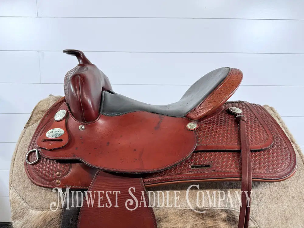 15” Tex Tan Flex Tree Western Trail Saddle 6” Gullet - Western Saddle