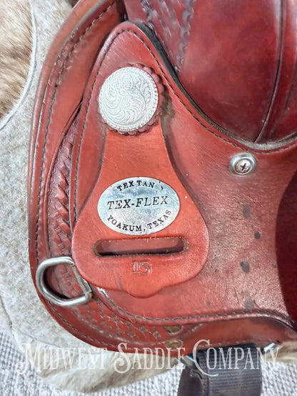 15” Tex Tan Flex Tree Western Trail Saddle 6” Gullet - Western Saddle