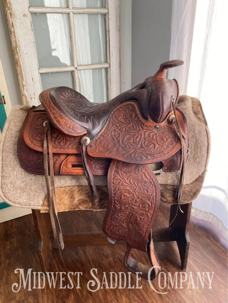 15’ Tex Tan Hereford Brand Equitation Western Saddle - Fully Tooled!