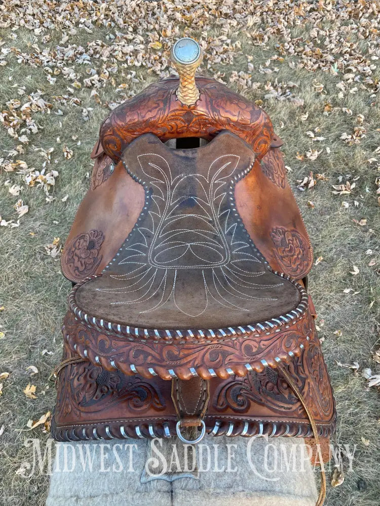 15” Tex Tan Hereford Brand Western Barrel Saddle - Fqhb