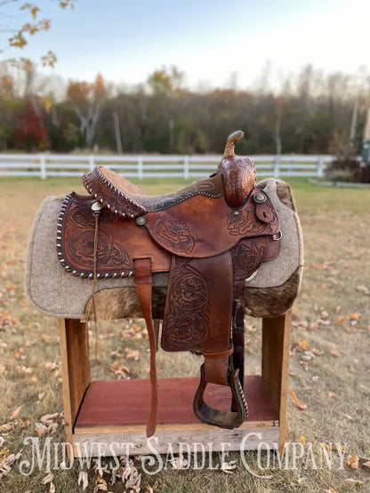 15” Tex Tan Hereford Brand Western Barrel Saddle - Fqhb