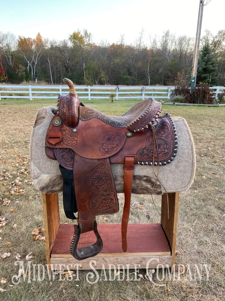 15” Tex Tan Hereford Brand Western Barrel Saddle - Fqhb