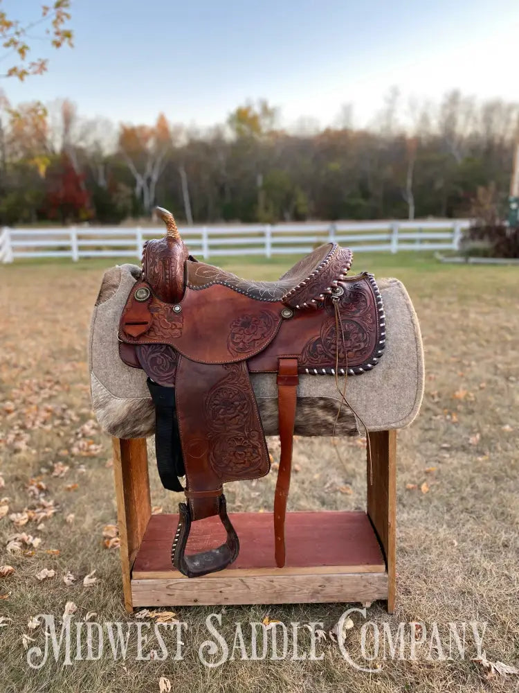 15” Tex Tan Hereford Brand Western Barrel Saddle - Fqhb