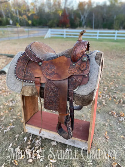 15” Tex Tan Hereford Brand Western Barrel Saddle - Fqhb