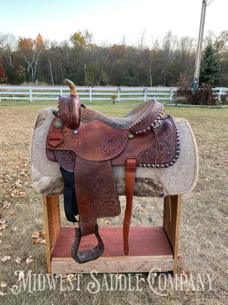 15” Tex Tan Hereford Brand Western Barrel Saddle - Fqhb