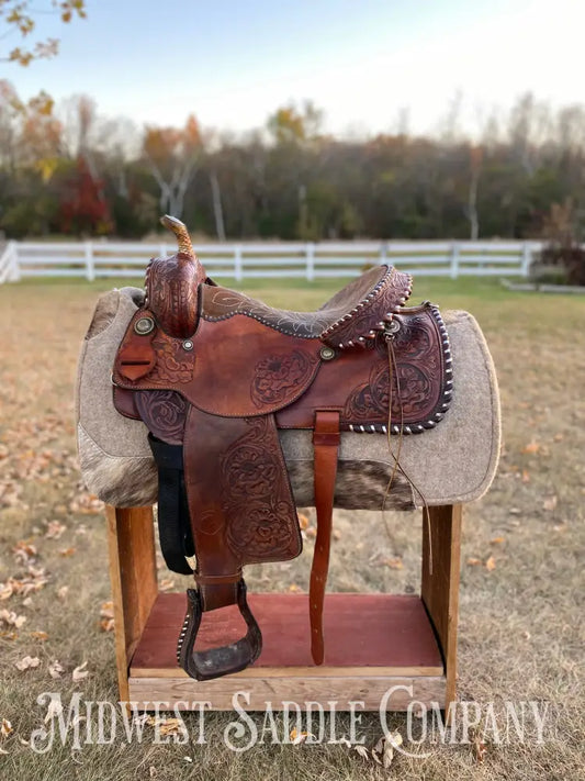 15” Tex Tan Hereford Brand Western Barrel Saddle - Fqhb