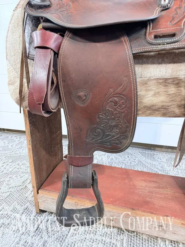 15” Tex Tan Hereford Brand Western Ranch Saddle - 6” Gullet 16” / 6” Western Saddle