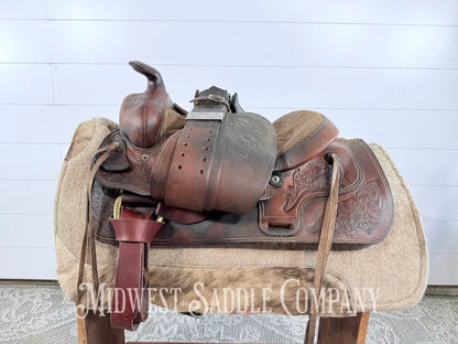 15” Tex Tan Hereford Brand Western Ranch Saddle - 6” Gullet 16” / 6” Western Saddle