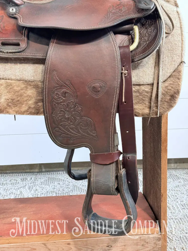 15” Tex Tan Hereford Brand Western Ranch Saddle - 6” Gullet 16” / 6” Western Saddle