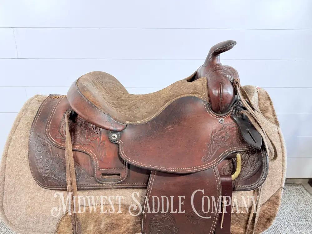15” Tex Tan Hereford Brand Western Ranch Saddle - 6” Gullet 16” / 6” Western Saddle