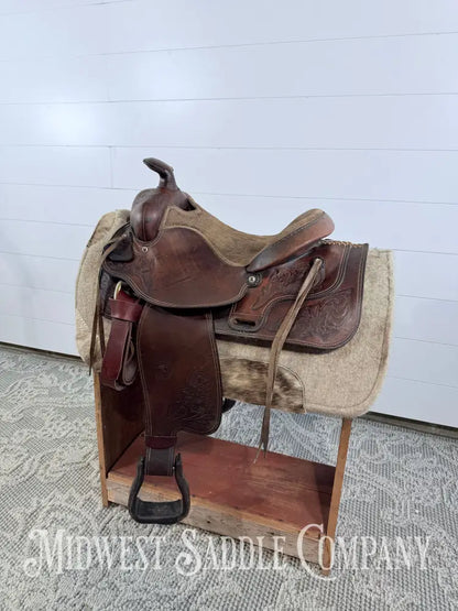 15” Tex Tan Hereford Brand Western Ranch Saddle - 6” Gullet 16” / 6” Western Saddle