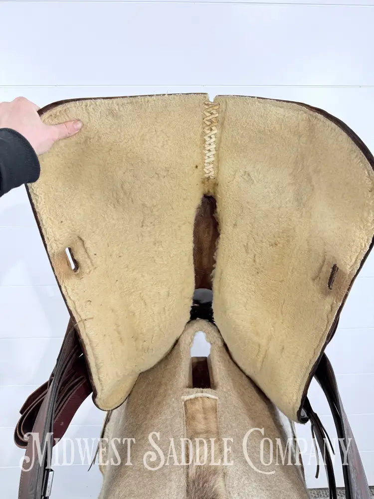 15” Tex Tan Hereford Brand Western Ranch Saddle - 6” Gullet 16” / 6” Western Saddle