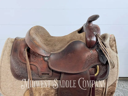 15” Tex Tan Hereford Brand Western Ranch Saddle - 6” Gullet 16” / 6” Western Saddle
