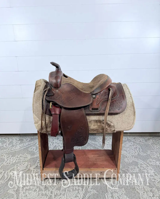 15” Tex Tan Hereford Brand Western Ranch Saddle - 6” Gullet 16” / 6” Western Saddle