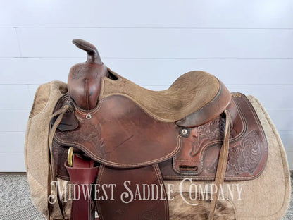 15” Tex Tan Hereford Brand Western Ranch Saddle - 6” Gullet 16” / 6” Western Saddle