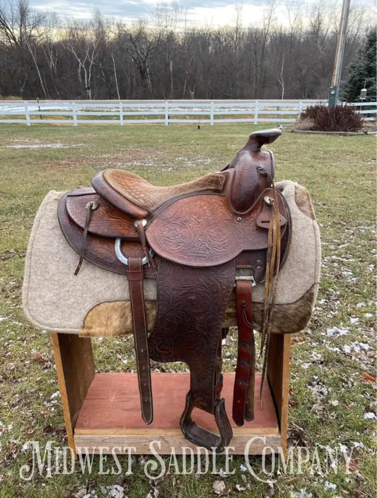 15’ Tex Tan Hereford Brand Western Roping Saddle Fqhb