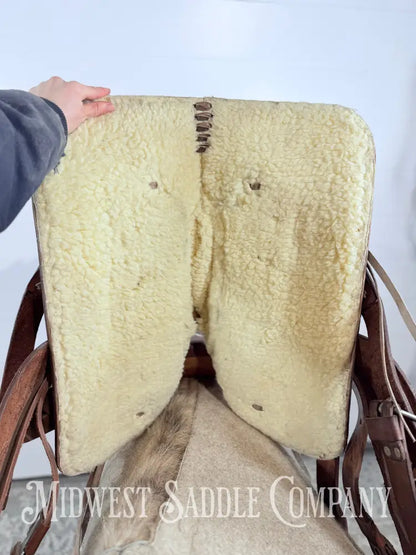 15” Texas Saddlery Western Ranch Saddle Pencil Roll Slick Seat - SQHB Western Saddle