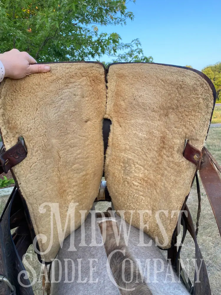 15’ Vintage Circle Y Western Roping Saddle - Fully Tooled!
