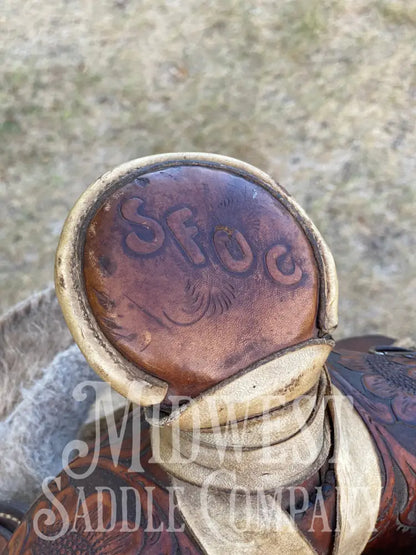15’ Vintage Circle Y Western Roping Saddle - Fully Tooled!