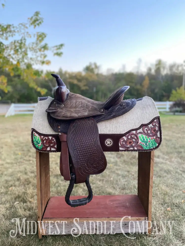 14” Vintage King Series Barrel Racing Western Saddle - Round Skirt