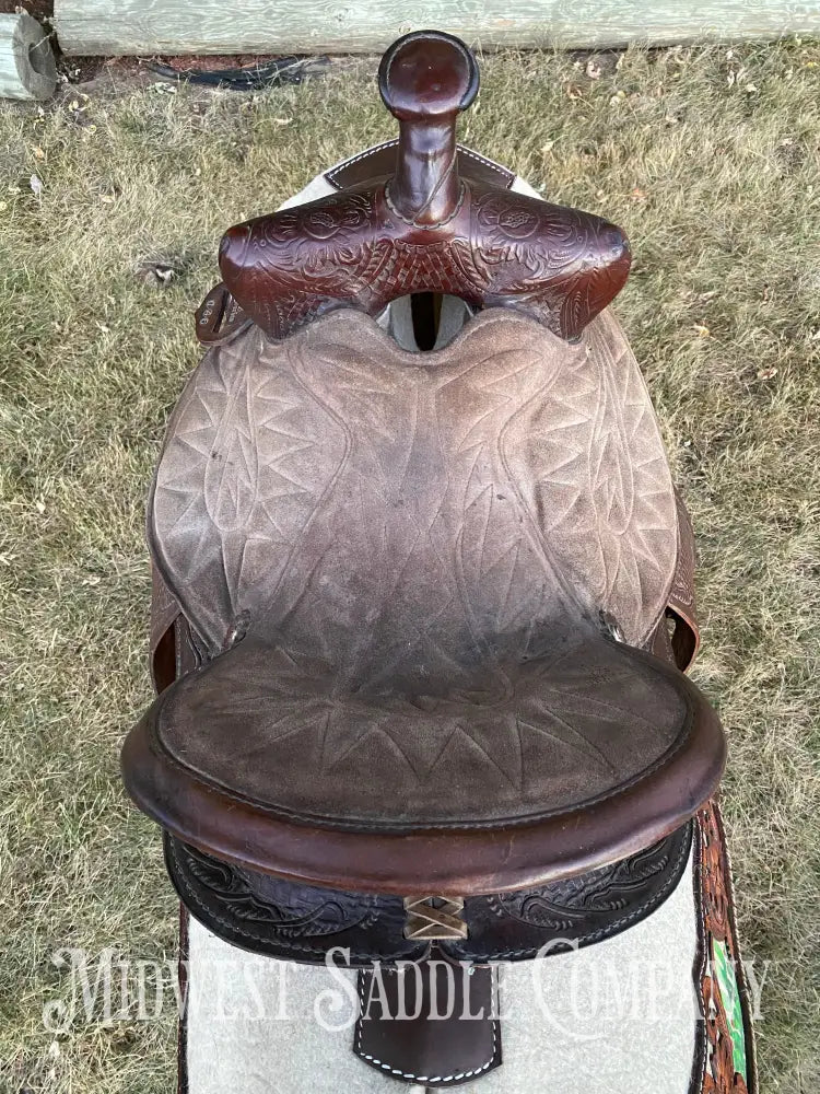 14” Vintage King Series Barrel Racing Western Saddle - Round Skirt