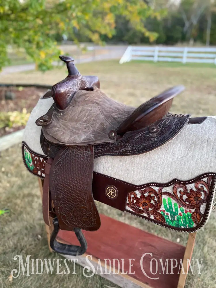 14” Vintage King Series Barrel Racing Western Saddle - Round Skirt