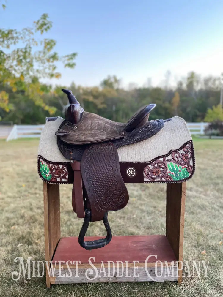 14” Vintage King Series Barrel Racing Western Saddle - Round Skirt